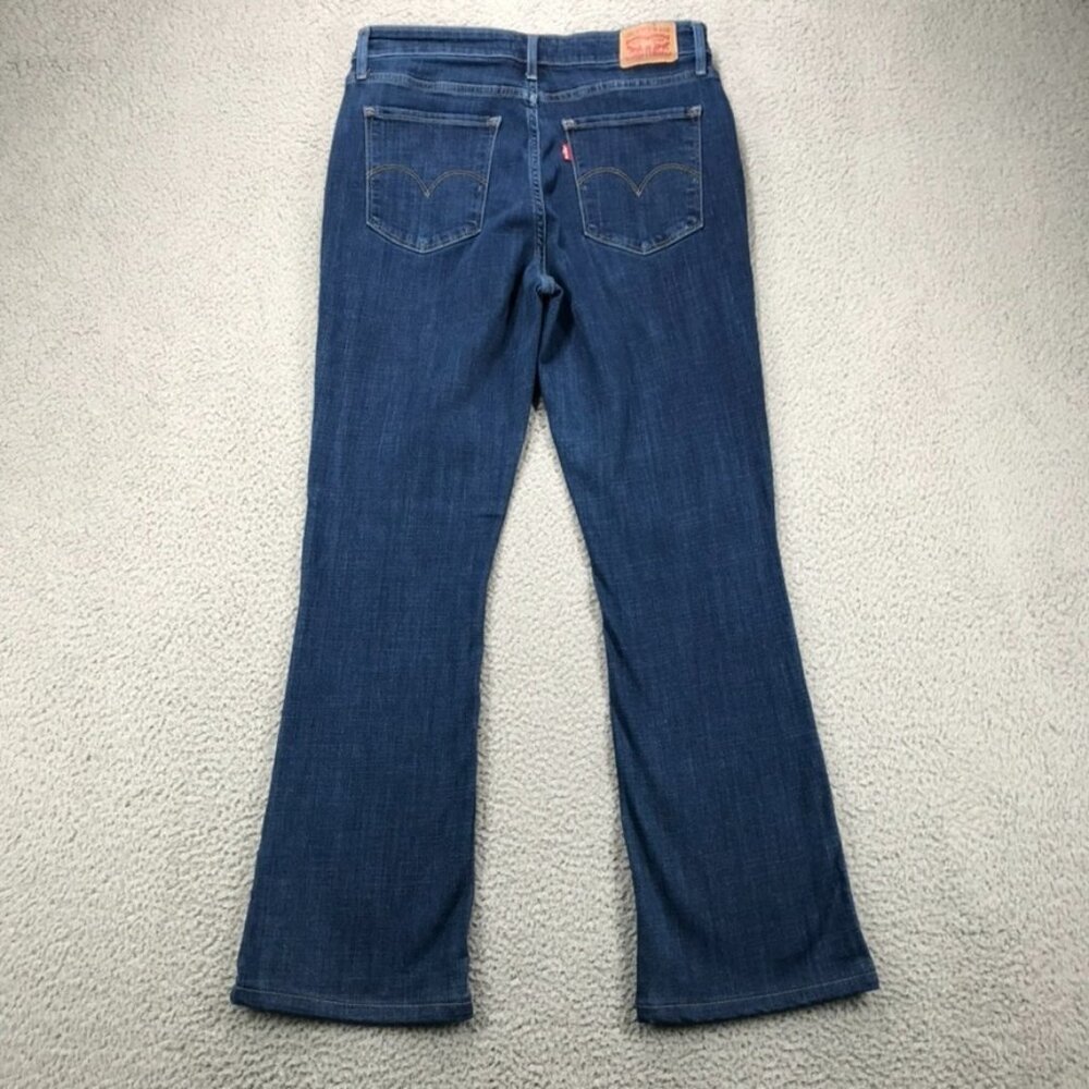 LEVIS 725 Jeans Womens Size 31 High Rise Straight Leg Stretch‎ Denim *HEMMED 28"
